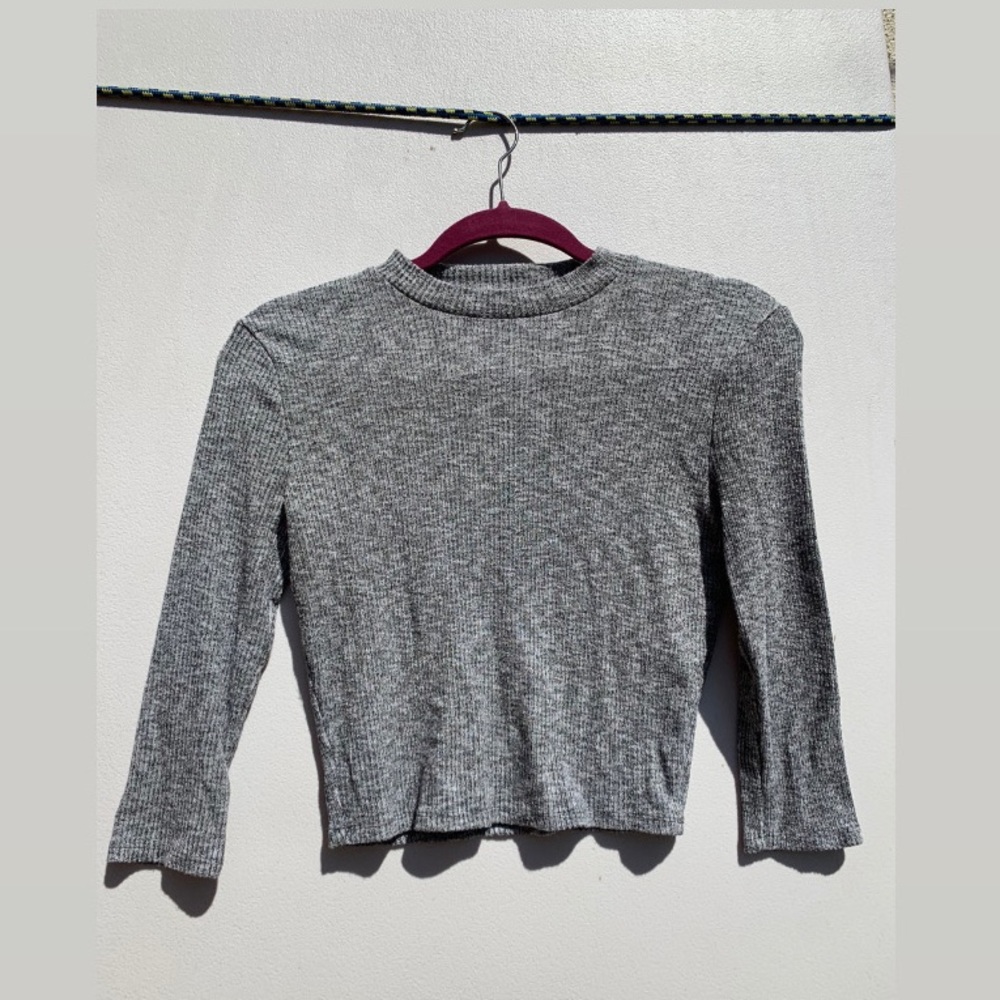 Grey Long Sleeve Top